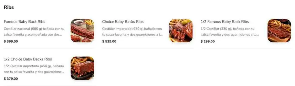 chili's menu precios méxico calories