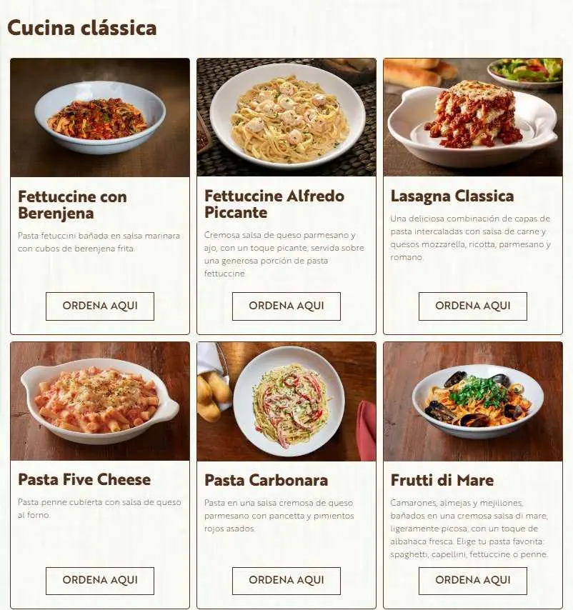 Olive Garden Menu Mexico