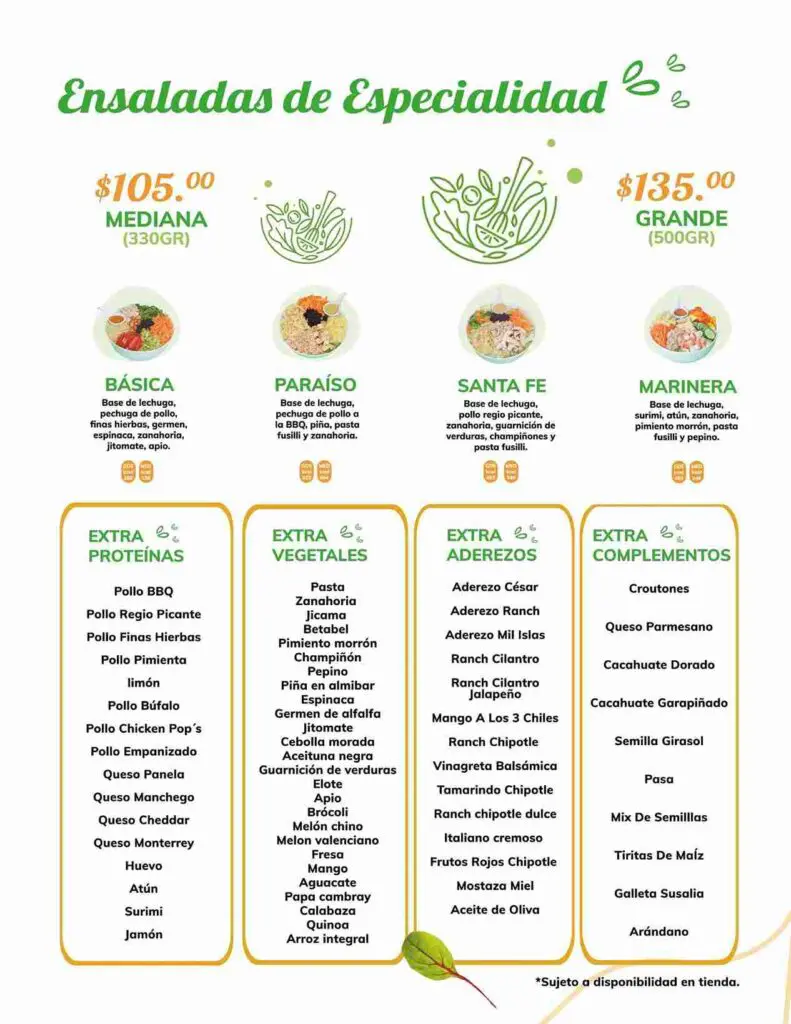 Salad Fresh Menu Mexico