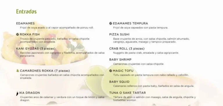 Sushi Roll Menú Precio México Actualizado 2024