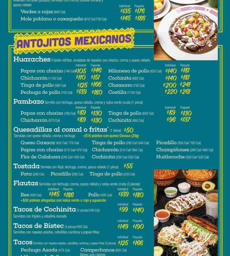 El Portón Menu Mexico