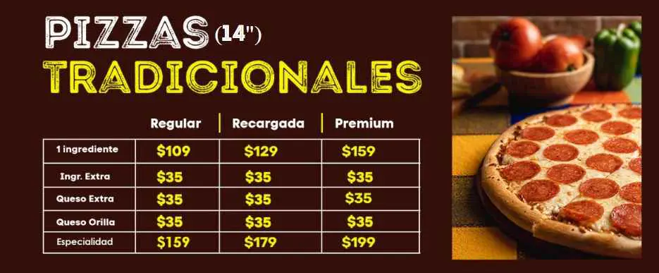 precios de pizza mucha