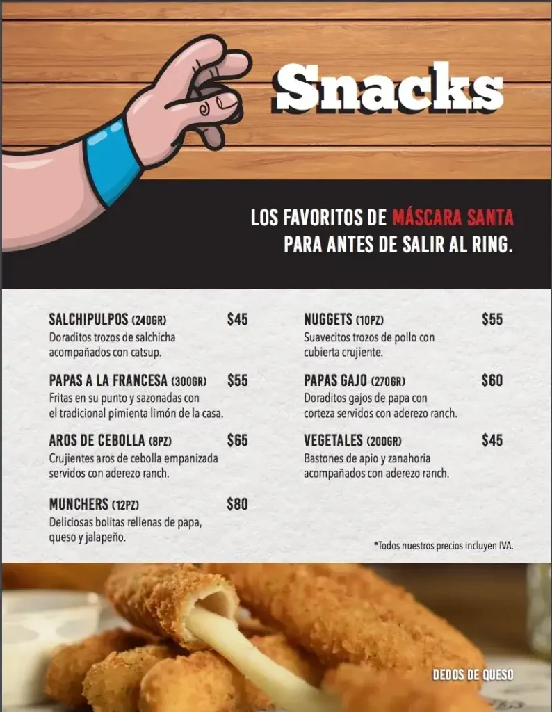 Santas Alitas Menu Mexico