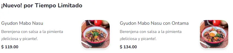 Sukiya Menu México