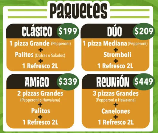 menú de pizza yungla carolina del norte