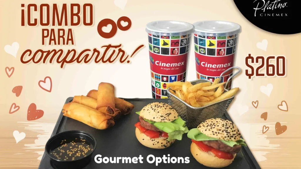 menu cinemex Gourmet Options