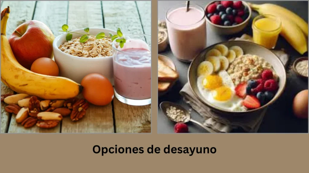 menú dieta para bajar 5 kilos en una semana Opciones de desayuno