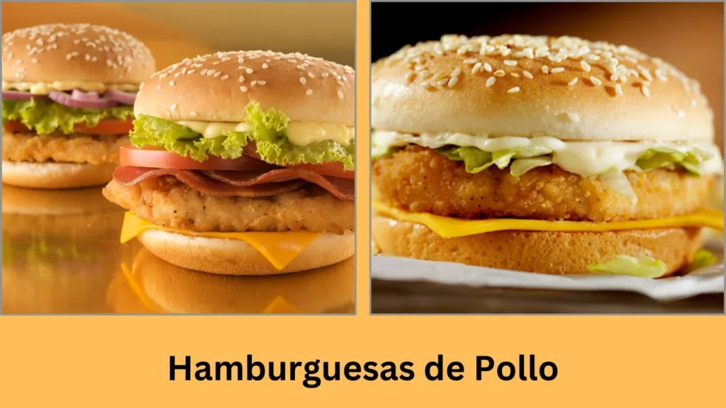 menu hamburguesas Hamburguesas de Pollo