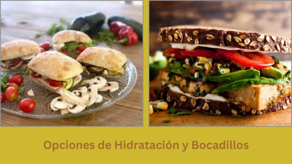 menu saludable desayuno comida y cena Opciones de Hidratación y Bocadillos