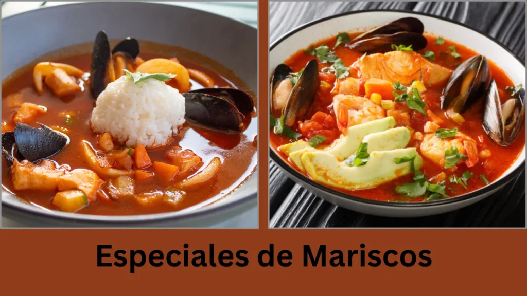 menu palax Especiales de Mariscos