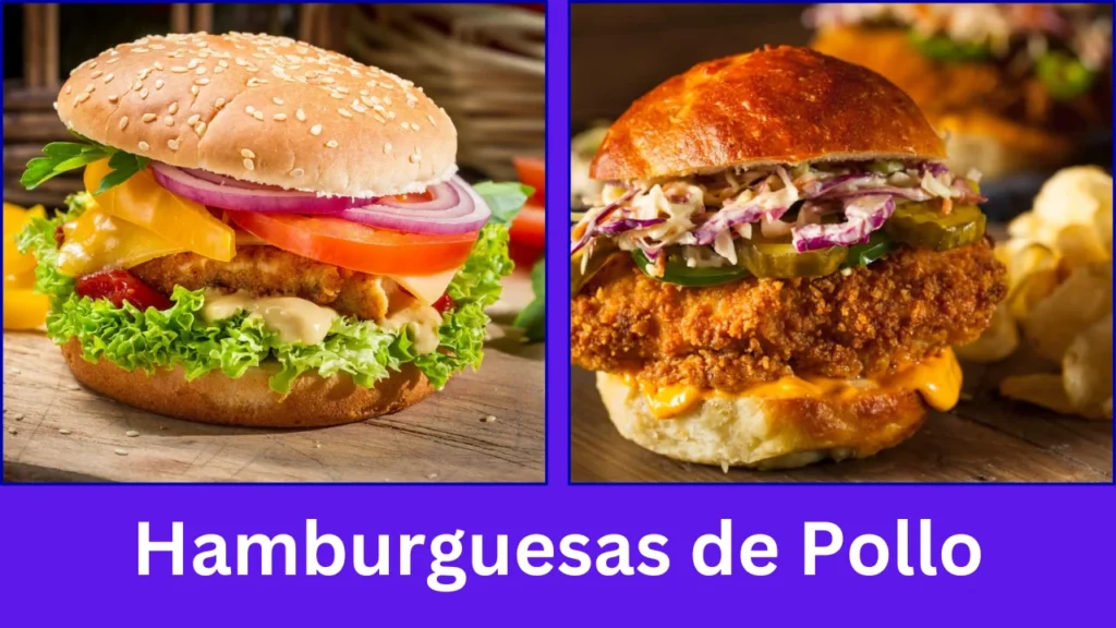 amerix burger menu Hamburguesas de Pollo