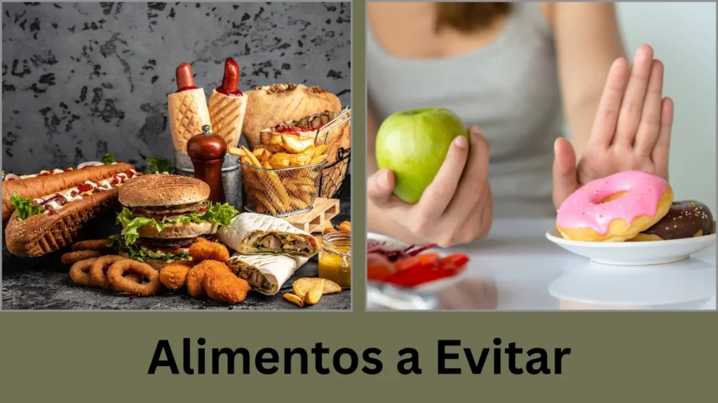 menú semanal para bajar triglicéridos y colesterol altos Alimentos a Evitar