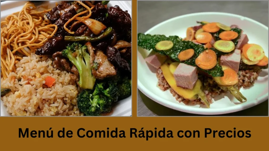 que es un menu Menú de Comida Rápida con Precios