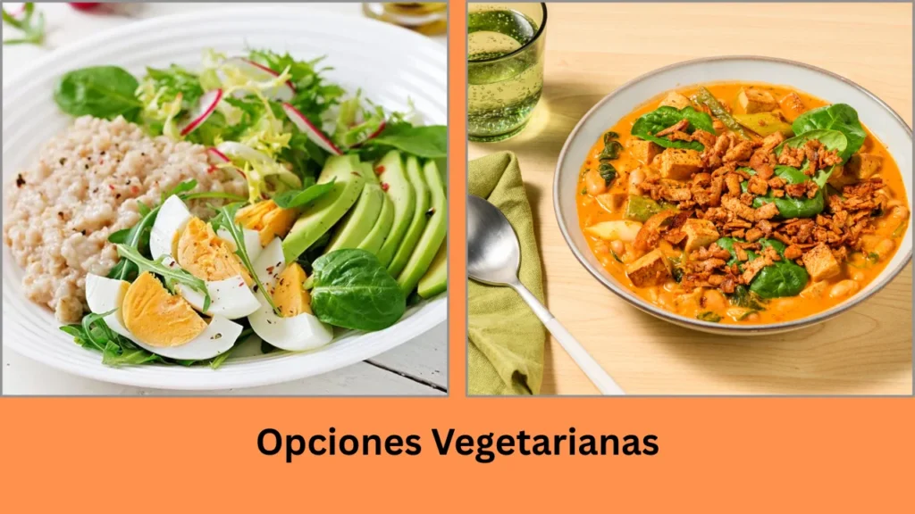 menu de comidas para la semana Opciones Vegetarianas
